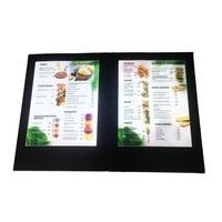 Couverture d'impression UV personnalisée 4 vues 3 panneaux Menu LED pour inserts A4 dossier de menu éclairé rechargeable pour hôtel restaurant