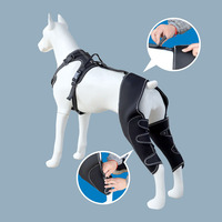 Genouillère pour chien avec harnais pour jambe déchirée CCL Luxating Patella Dog Genouillères pour jambe arrière Joint chaud et soulage les douleurs articulaires