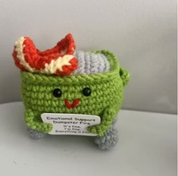 Mini Amigurumi fait main en tricot, motif Incendie de poubelle, Compagnon de bureau pour le bien-être émotionnel, Cadeau amusant pour collègues, Décoration intérieure