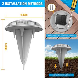Luz Solar LED Redonda para Camino de Entrada, Luz Solar para Terraza, Piscina, Jardín, Camino, Patio, Valla, Luz LED Enterrada en Forma de Disco para Exteriores - Product Image 3