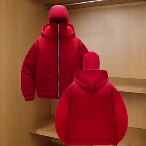 <span class=keywords><strong>Felpa</strong></span> con Cappuccio da <span class=keywords><strong>Uomo</strong></span> con Zip, Nuova Moda Primavera 2025, Stile Streetwear, 250g, Doppio Cappuccio, in Poliestere, Vestibilità Ampia - Product Image 4