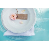 Service de table durable 18 pièces en porcelaine blanche pour une vaisselle élégante et luxueuse, assiettes rondes à bord irrégulier Mademoiselle par Excelsa