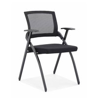 Chaise de bureau noire de style moderne chaise de salon et de réunion de conférence pliable pour salles d'attente