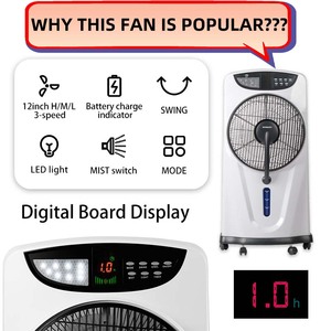 Stehender Lüfter wiederauf ladbarer Nebel lüfter Kühlung führte elektrischen wiederauf lad baren Lüfter für zu Hause - Product Image 3
