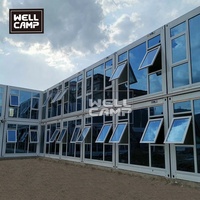 Maison préfabriquée en conteneur WELLCAMP moderne de 20 pieds, 2 étages, installation facile, durable, imperméable, hôtel, bureau modulaire, villa