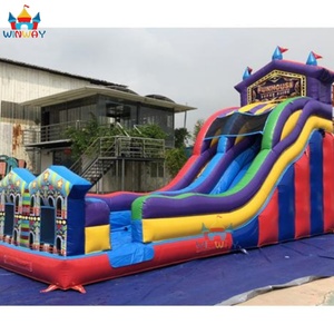 Château gonflable de fête foraine pas cher avec double toboggan - Matériel en PVC durable, amusant pour les enfants et les adultes, utilisation résidentielle et scolaire - Product Image 2