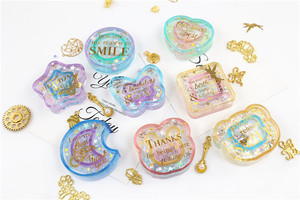 Y5006 Résine Epoxy Silicone Ronde Étoile carré Papillon Lapin Lune Coeur Forme Résine Art Shaker Moules Silicone avec Films Plastiques - Product Image 3