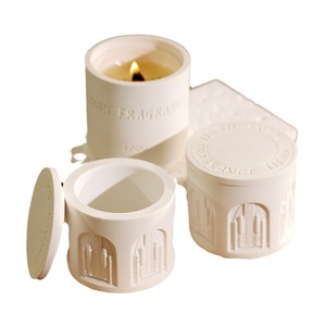 Northern Mu Scented Candle Cup Nordic Minimalist Plaster Candle Holder Architectural Design Decorative <b>Gift</b> - Product Image 1