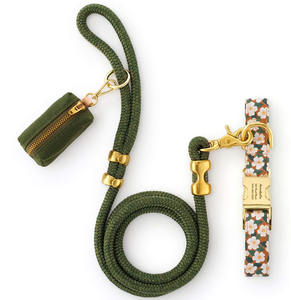 جودة عالية قابل للتعديل الكلب طوق مجموعة المشي ختم مادة البوليستر النحاس ميزة الحيوانات الأليفة الملحقات - Product Image 3