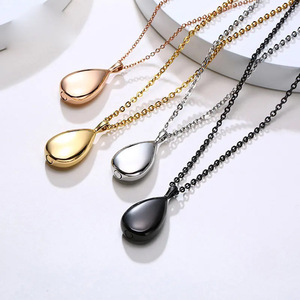 Kalung Kremasi Bentuk Tetesan Air Mata Polesan Tinggi dengan Penutup Sekrup untuk Abu Jenazah - Product Image 6