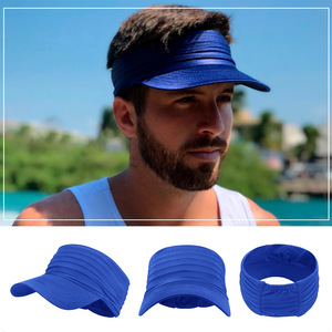 Visière de sport unisexe en nylon pour l'été, ajustement extensible, avec <span class=keywords><strong>bandeau</strong></span> froncé, style mode - Product Image 2