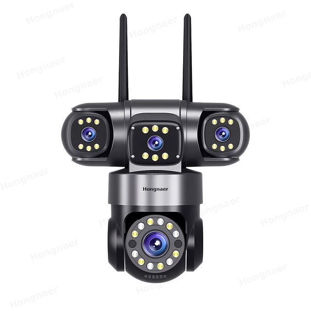 Hongnaer 16MP Night Vision Outdoor Wireless Smart 360 Surveillance PTZ IP Camera HiEasy 4 Lens WiFi CCTV Network Security Camera