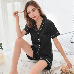 All'ingrosso pigiami estivi per ragazze <span class=keywords><strong>pigiama</strong></span> Set due pezzi <span class=keywords><strong>pigiama</strong></span> raso designer <span class=keywords><strong>pigiama</strong></span> <span class=keywords><strong>pigiama</strong></span> corto <span class=keywords><strong>pigiama</strong></span> donna - Product Image 2