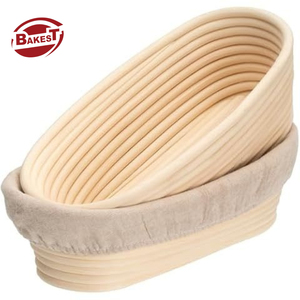 BAKEST <span class=keywords><strong>Cesta</strong></span> <span class=keywords><strong>de</strong></span> fermentación <span class=keywords><strong>de</strong></span> pan <span class=keywords><strong>de</strong></span> ratán natural hecha a mano con forro <span class=keywords><strong>de</strong></span> lino para amasar y hornear - Product Image 5