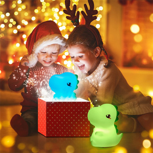 Khủng Long <span class=keywords><strong>LED</strong></span> đêm đèn phim hoạt hình Silicone <span class=keywords><strong>USB</strong></span> sạc ngủ ánh sáng cảm ứng cảm biến thời gian phòng ngủ đèn cạnh giường ngủ cho bé quà tặng - Product Image 2