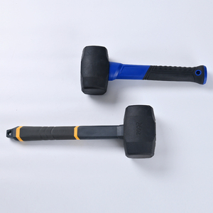 Gummi-Sledgehammer Nagelhammer mit Glasfasergriff Hochleistungs-Texturierter Griff Quadratische Schlagfläche für Keramikfliesen OEM - Product Image 4