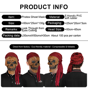 Máscara de Goma de Terror, Rey Pirata, Rey Fantasma, Accesorio Aterrador para Halloween, Fiesta de Disfraces, Personalizable - Product Image 2