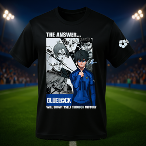 เสื้อยืดผู้ชาย Blue Lock คอกลม แขนสั้น พิมพ์ลายการ์ตูน ทรงปกติ ผ้าเจอร์ซีย์คอตตอน สไตล์ลำลอง สำหรับทีมแข่งขัน โลโก้ด้านหน้า - Product Image 2