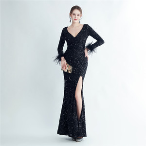 31207-S # longues paillettes, taille super grosse, <span class=keywords><strong>grande</strong></span>, beauté, costume de performance, robe de soirée de banquet - Product Image 4