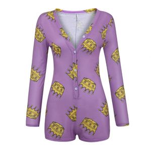Mono de Manga Corta con Estampado de Letras, Cuello en V, Ropa de Dormir, Pijama, Mono para Mujer Adulta, Gran Venta 2020 - Product Image 5