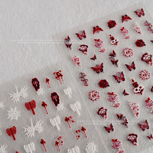 Autocollants de conception d'ongles professionnels de haute qualité 5D <span class=keywords><strong>Halloween</strong></span> motifs sombres autocollants de fleur d'art d'ongle <span class=keywords><strong>pour</strong></span> la <span class=keywords><strong>manucure</strong></span> - Product Image 2