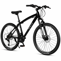 Vélo de montagne de haute qualité de 26 pouces avec fourche à suspension, frein à disque double, 18 vitesses, cadre en acier léger, pédale ordinaire pour adultes