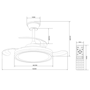 China Stock Quiet Adjustable <b>LED</b> Plastic <b>Ceiling</b> Fan <b>Light</b> Dimmable Reversible Low Profile Remote Control <b>Bedroom</b> Living Room - Product Image 5