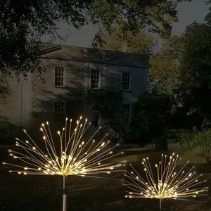 90/120/150LED Outdoor Solar Garden Lights Decorative Stake Landscape Light DIY Flowers Fireworks Stars LampためWalkway