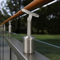 Support de poteau de garde-corps en verre en acier inoxydable pour escalier, balcon, terrasse