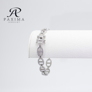 Trang sức Paxima Phong cách cổ điển sang trọng Thiết kế mũi lợn Đính đá Zircon sáng lấp lánh Vòng tay khóa 925 - Product Image 5