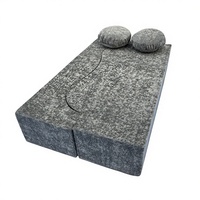 Ensemble de canapés pliables minimalistes italiens, tissu tissé amovible et lavable, pieds en acier inoxydable, pour hôtels et petits espaces commerciaux