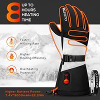 Gants chauffants rechargeables 7,4 V 3000 mAh, imperméables, antidérapants, compatibles avec les écrans tactiles, pour l'hiver, le snowboard, le ski, la randonnée