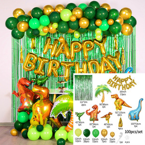 Kit de ballons dinosaures pour arche de <span class=keywords><strong>guirlande</strong></span>, décoration de fête d'<span class=keywords><strong>anniversaire</strong></span> pour enfants sur le thème des dinosaures, arrangement de décorations en aluminium - Product Image 3