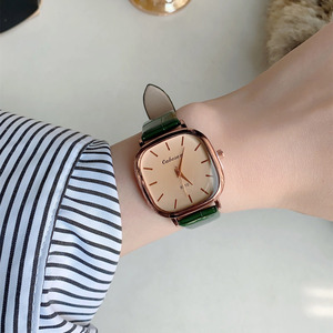 Montre tendance pour femme, bracelet en cuir, petit cadran carré, montres à quartz pour femmes, cadeaux pour femmes, montre-bracelet de luxe - Product Image 3