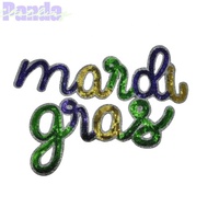 Patchs à paillettes de Mardi Gras en gros, cadeau, patch pour épaule 2025, patch à paillettes à repasser, patchs de fête personnalisés pour vêtements