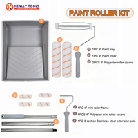 Kit de rouleaux à peinture 12 pièces avec bac, rouleaux de 4 et 9 pouces, perche télescopique pour la peinture intérieure