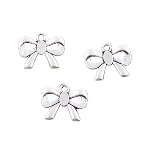 Charms bow bowknot rosette 15x18mm Tibetan Silver Color Pendants Antique Jewelry Making DIY Handmade Craft