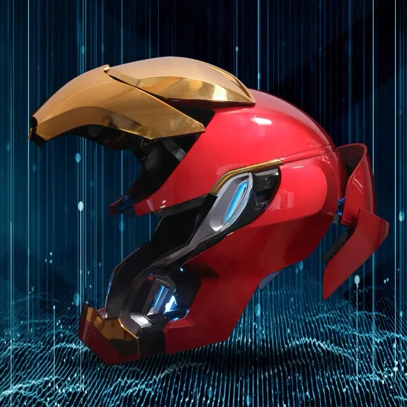 Casque Iron Man de haute qualité yeux électroniques casque complet masque Iron Man portable avec pour enfant Halloween Cosplay