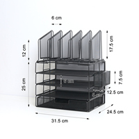 Organisateur de fichiers en métal A4 empilable et détachable, support de bureau multi-niveaux incliné pour livres, design minimaliste