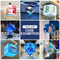 Affichage LED en cube magique 3D multi-faces pour publicité, avec CMS intégré, luminosité de 2500 cd, pour centre commercial en extérieur