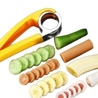 Op voorraad Handmatige RVS Worstensnijder Fruitseparator Bananen Snijder Creatieve Fruit- en Groentesnijder met mes