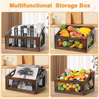 Boîte de rangement en bois pour jouets de chien, bac de rangement pour jouets de chien, organisateur de rangement pour chiens, grand panier de rangement pour jouets de chat pour salon et extérieur