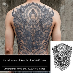 Tatuaggio Temporaneo Cyber-Meccanico a Tema Buddha Goku, Formula a Base di Erbe, Lunga Durata, Impermeabile, Personalizzabile, Geometrico - Product Image 1