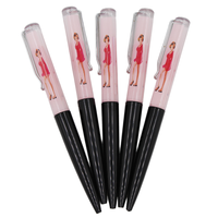 Stylo liquide avec logo personnalisé, flotteur 2D, corps jaune, vêtements sexy pour femmes nues, stylos flottants en plastique, largeur d'écriture de 1.0mm