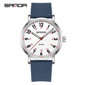 Reloj de Cuarzo SANDA para Hombre, Ultrafino de 42.5MM, Resistente al Agua, con Esfera Luminosa Grande y Correa de Silicona, Cronometraje Preciso, Reloj de Pulsera Casual - Product Image 1