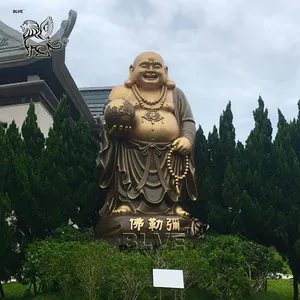 Escultura de <span class=keywords><strong>Buda</strong></span> Maitreya Sonriente, de Cobre, para Decoración de Jardín, Estilo Exterior, Grande, de Bronce - Product Image 1