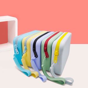 Silicone Handmade Fashion Durable <b>Portable</b> Zip <b>Lock</b> Coin Purse With Wrist Strap Water Resistant & Eco-Friendly - Product Image 2