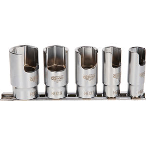 Jeu de 5 douilles à percussion de 3/8 pouces pour le bricolage avec caractéristiques hexagonales carrées Chrome personnalisable OEM pour raccords de tuyauterie coudés de 3/8 pouces - Product Image 1