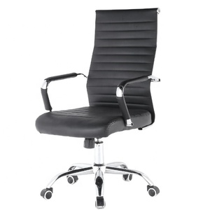 高級モダングレーセオエグゼクティブエルゴノミックボスバックコンピューターチェアピンク本物の会議室ファブリックレザーオフィスチェア - Product Image 1