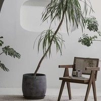 Pot de fleurs en ciment et argile, style nordique simple, épaissi, grande capacité, pour plantes vertes d'intérieur et d'extérieur, fait main, unique